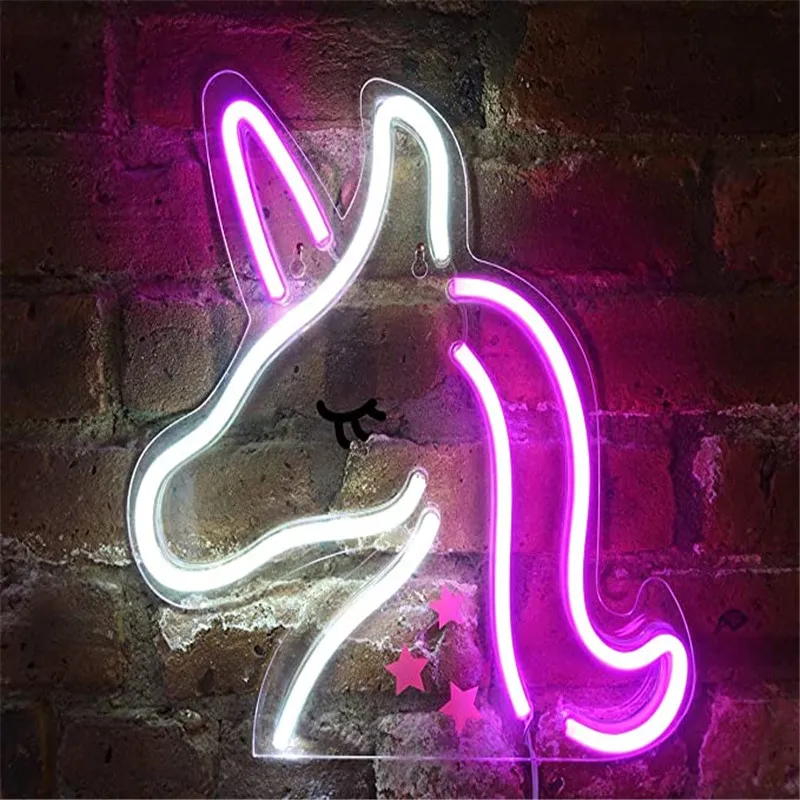 Unicorn Neon Signs LED Neon Light for Party Supplies Children's Room Decor Bedroom Decorations Home Decor Holiday Decoration