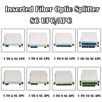 Inserted PLC Fiber Optic Splitter SC UPC/APC SM Single Mode 1X2 1X4 1X8 1X16 FTTH Networking Inserted PLC Fiber Optic Splitter