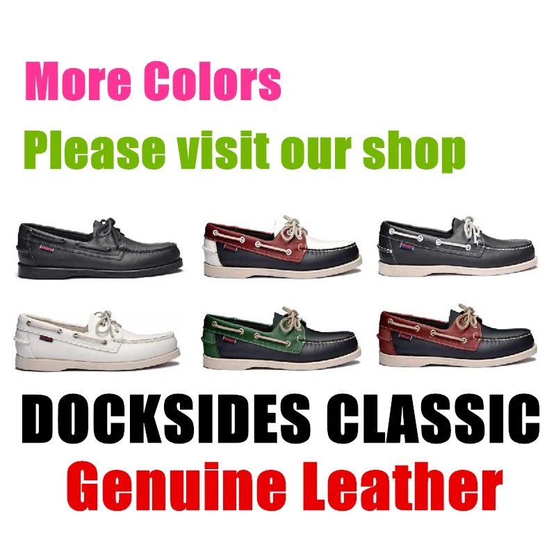 Men Women Genuine Leather Docksides Casual Boat Shoes Brand Flat Loafers For Homme Femme Coffee Black Navy Blue Brown X144 | Обувь