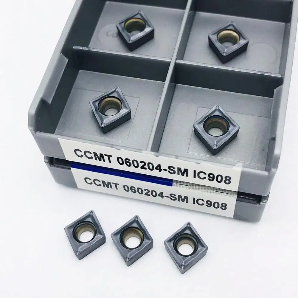 Карбид CCMT060204 CCMT060208 SM IC907 908 токарный вставлять внутренние Токарные Вставки CNC CCMT
