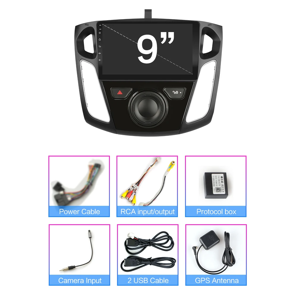 Автомобильный мультимедийный плеер 2 Гб ОЗУ Android 8 1 для Ford Focus 3 Mk 2012 2013 2014 2015 2016 2017