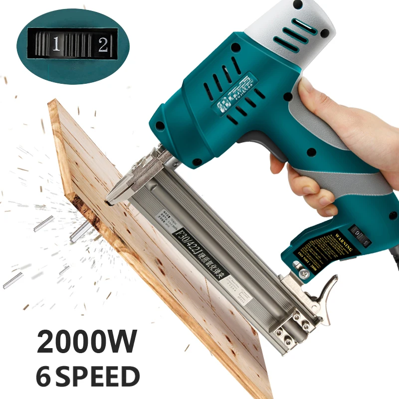 2000W Dual-Purpose Electric Nail Gun F30 Straight Tools Nail Ejection Device Nail Stapler Shooter Woodworking Tools 220V