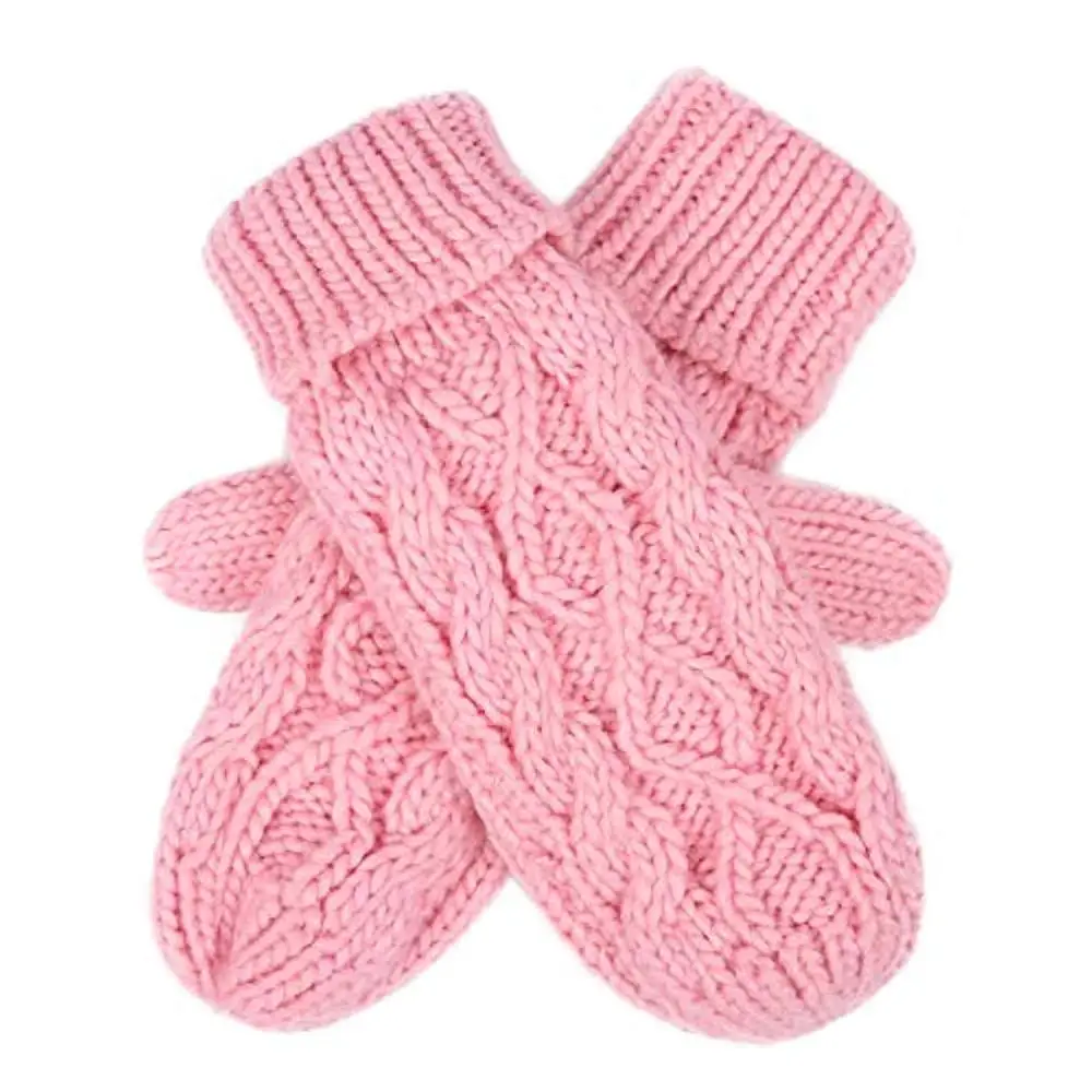 Women Winter Crochet Camp Protective Gloves Twist Cable Knit Hand Warmer Mittens Winter Gloves