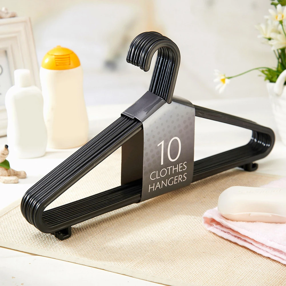 

10/Pack Plastic Clothes Hangers Organizer Space Saving Durable Standard Multi Functional Garment Rack Scarf Wardrobe Storage