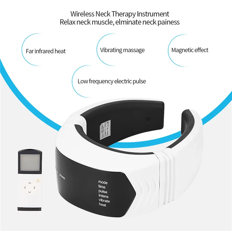 Беспроводной Электрический импульсный массажер для шеи с дистанционным