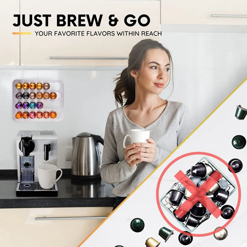 Stainless Steel Coffee Capsule Holder and Storage Rack Compatible for Nespresso Beans Pod | Дом и сад