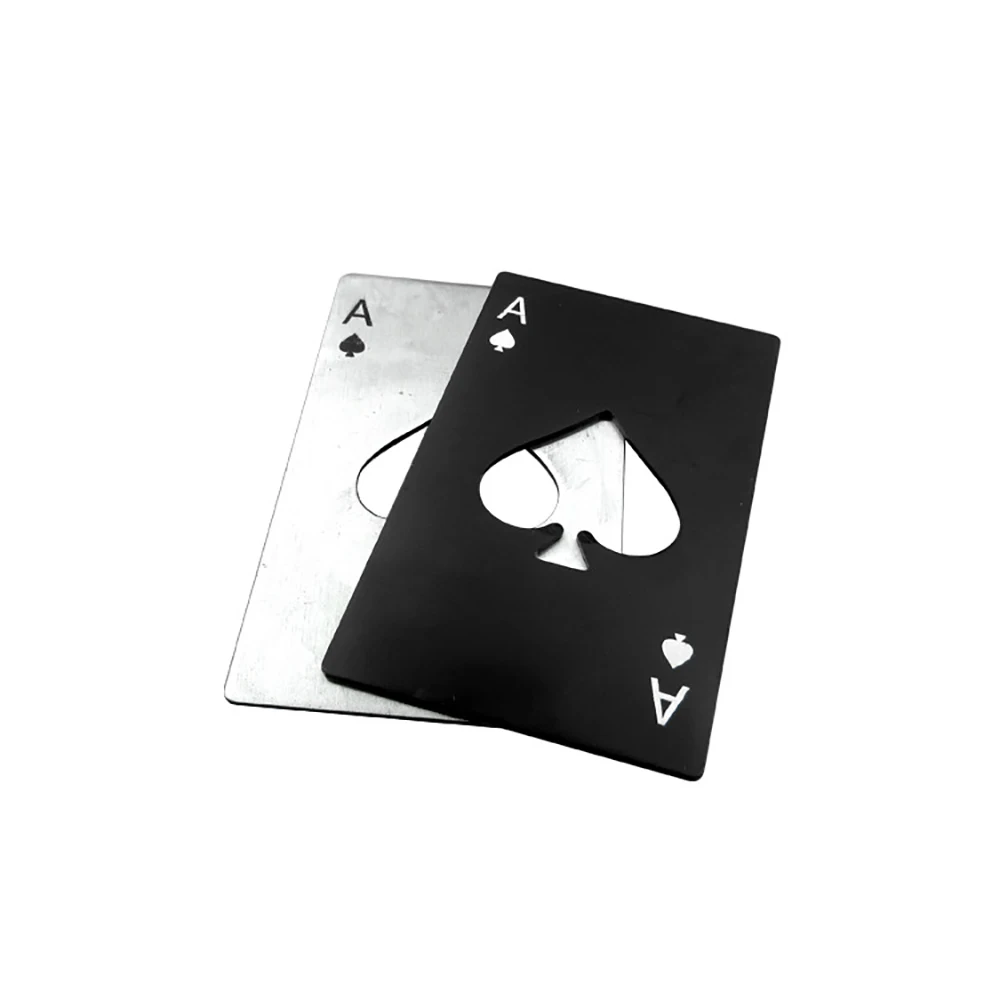Креативная черная/серебряная карточка для покера открывалка пива