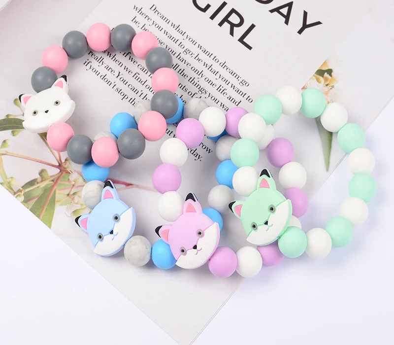 Bbay-mordedor de silicona para dentici&oacute;n, sonajeros de madera, pulseras de mordedor para beb&eacute;, juguetes de lactancia, regalo para beb&eacute;, pulseras de lactancia, novedad de 2020-1
