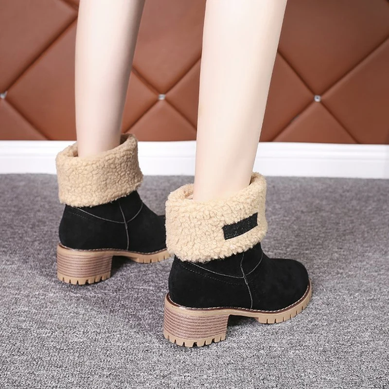 Женские зимние меховые теплые ботинки женские ботильоны удобная обувь Martin