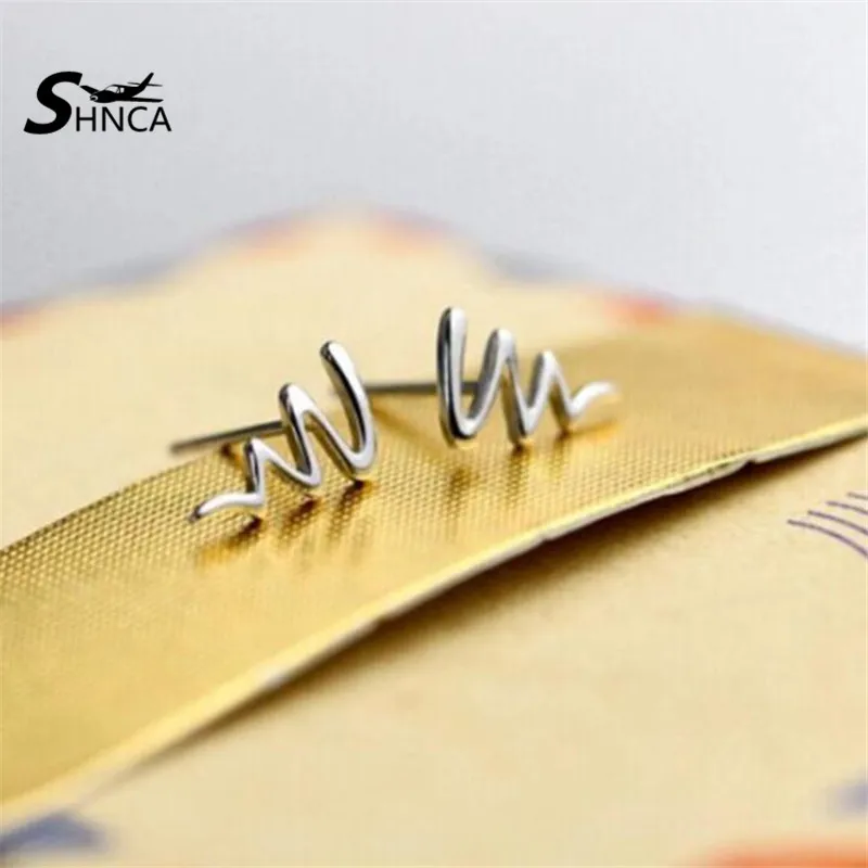 

Simple 925 Sterling Silver Geometric Irregularity Wavy Curve Stud Earrings For Women Exquisite Fine Jewelry Brincos LE136