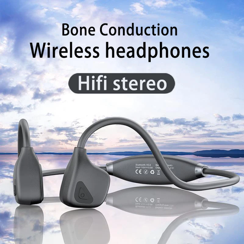 

New True Bone Conduction Wireless Bluetooth Headset Hifi Stereo Noise Reduction Without Leakage, Suitable for all Mobile Phones