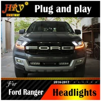car styling headlight for ford ranger 2016 2017 everest led head lamp h7 d2h hid option angel eye bi xenon beam accessories