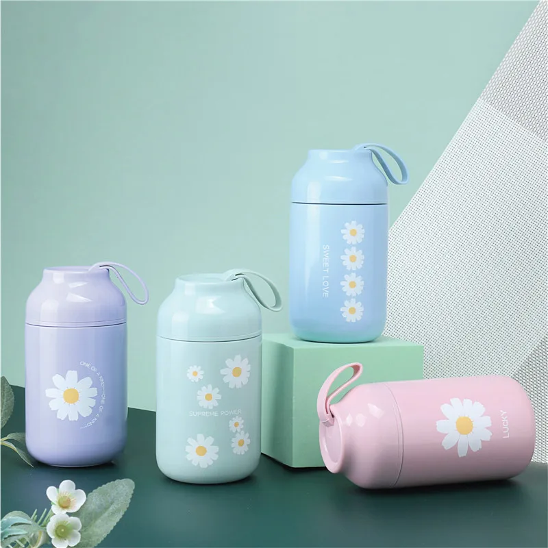 

Creative Cute Little Daisy Insulation Cup Small Fresh Girl Students Portable Lightweight Hand Double Stainless Steel Water Cup