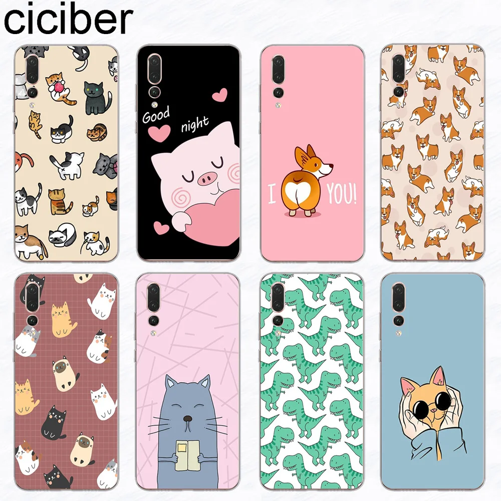 Чехол для телефона ciciber Corgi Cat мягкий силиконовый чехол Huawei P30 P20 Pro lite huawei P10 P9 P8 Lite P