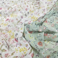 chiffon home textile fabrics for sewing shirt dress sun protection shirt beach parent child clothing childrens floral cloth