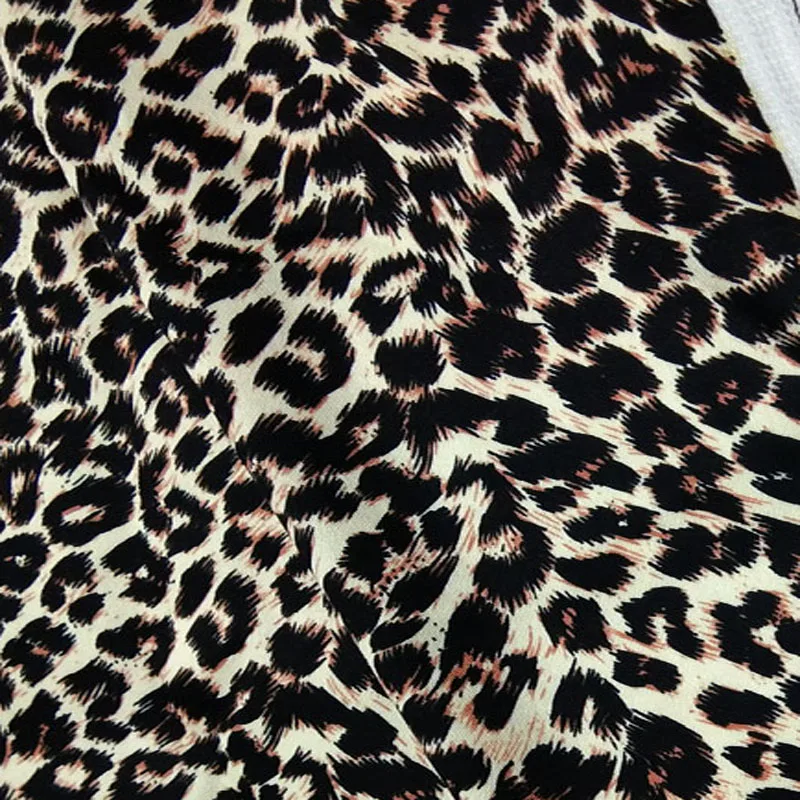 

Cotton Spandex viaPhil Sexy Brown Leopard Printed Fabric Elastic Leopard Fabric Stretchable Patchwork Cloth Dress Home Decor