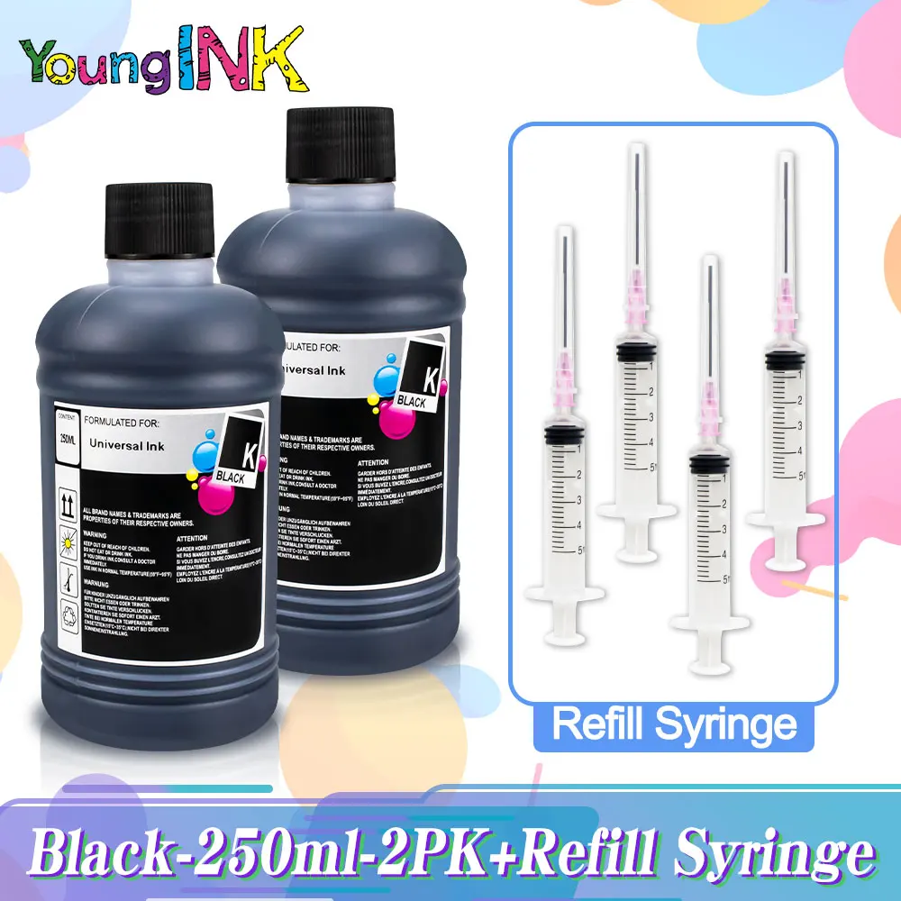 

YOUNGINK 250ML each bottle dye ink printer inks for Canon PGI570/571XL 580/581XL 550/551XL 525/526XL PG545/546 Ink cartridge