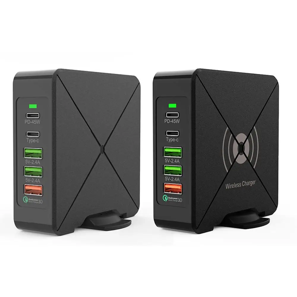 

Зарядное устройство с несколькими портами, 75 Вт, QC3.0 PD, адаптер питания для ноутбука и планшета, док-станция для iPhone Xiao-mi Hua-wei, штепсельная вил...