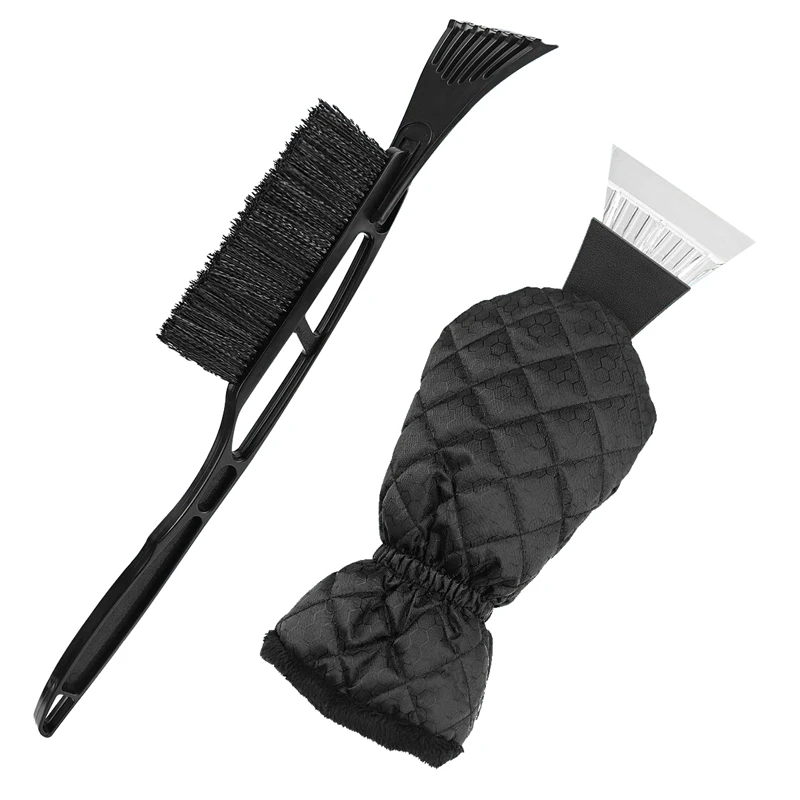 Двойной скребок для льда щетка снега с миттом удаление мороза автомобильных