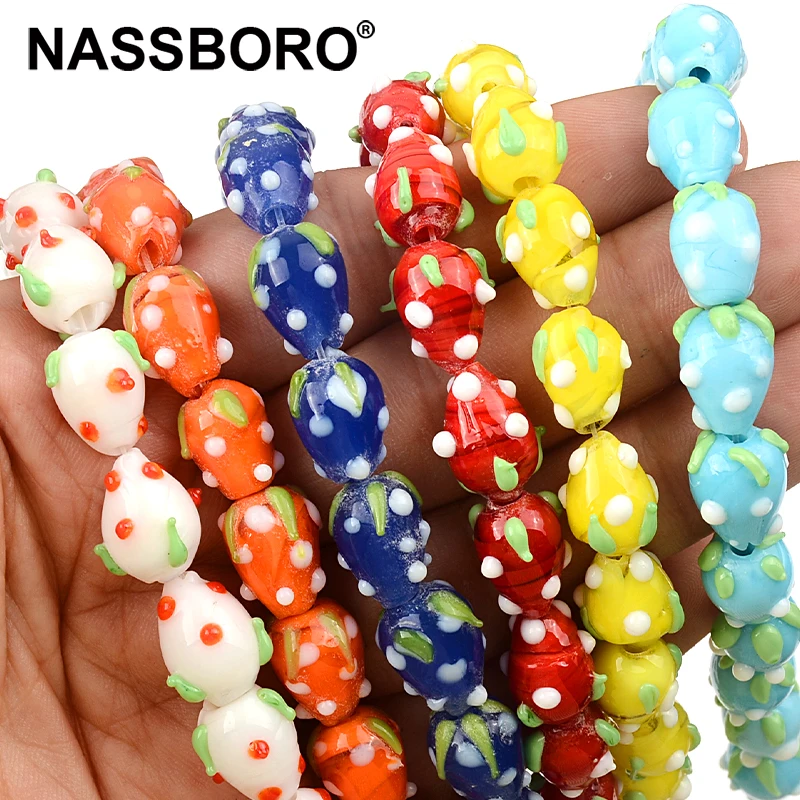 Красная Клубничная бусина ручной работы лэмпворк стеклянные бусины разделитель