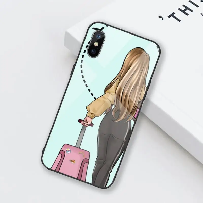 

Girls Bff Best Friends Forever Phone Case Tempered glass For iphone 6 6S 7 8 plus X XS XR 11 12 mini PRO MAX