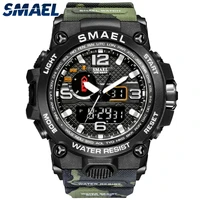 smael brand watches for men cool shock water resistant alarm clock reloj hombre 1545d camouflage military sport watches men 2021