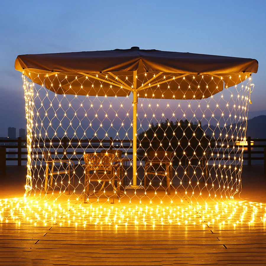 

1.5x1.5m 3x2m 6x4m LED Net Mesh String Light Christmas Tree-wrap Fairy Lights Outdoor Wedding Party Window Curtain Garland Light