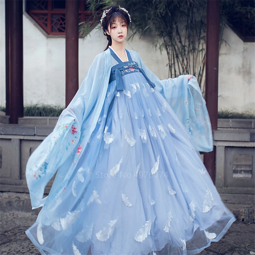 Китайская традиционная одежда Hanfu платье для женщин и девочек праздничный