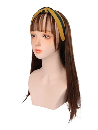 Длинный прямой черный парик TALANG синтетические парики средней длины для волос