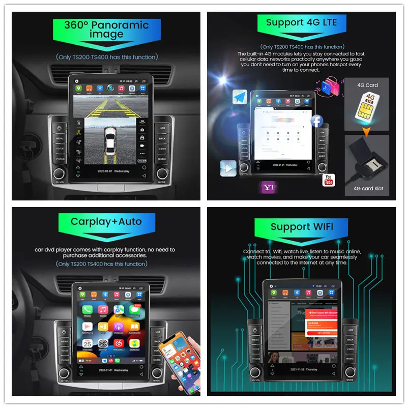 Android 10 Carplay 4G LTE для Tesla вертикальное автомобильное радио Видео Стерео HYUNDAI I10 2007-2013