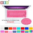 Чехол для клавиатуры HRH с испанской и Европейской раскладкой, силиконовый чехол для Mac Pro 13 New A1708 (версия 2016, без сенсорной панели) и для Macbook 12 дюймов A1534