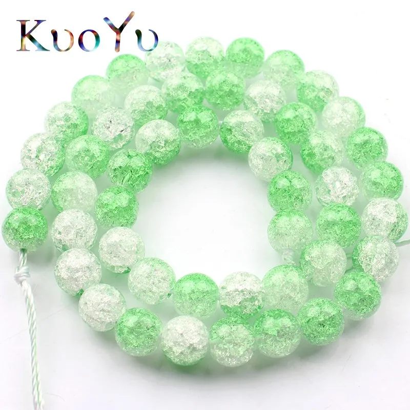 Цветные белые хрустальные бусины с трещинами снега круглые свободные