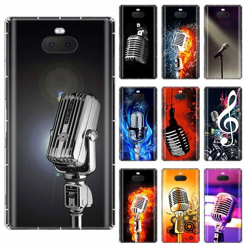 Прозрачный силиконовый чехол fire для микрофона из ТПУ Sony Xperia X XA XA1 XA2 XA3 XZ XZ1 XZ2 XZ3 XZ4 L1