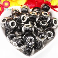 10 pcs color glass glitter 16mm big round rondelle crystal large hole beads murano women diy chain jewelry fit pandora bracelet