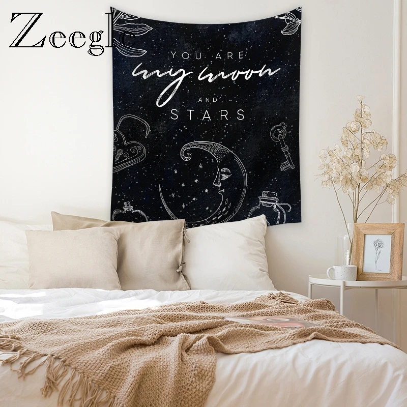 Гобелен с принтом Zeegle настенный гобелен для домашнего декора прикроватный
