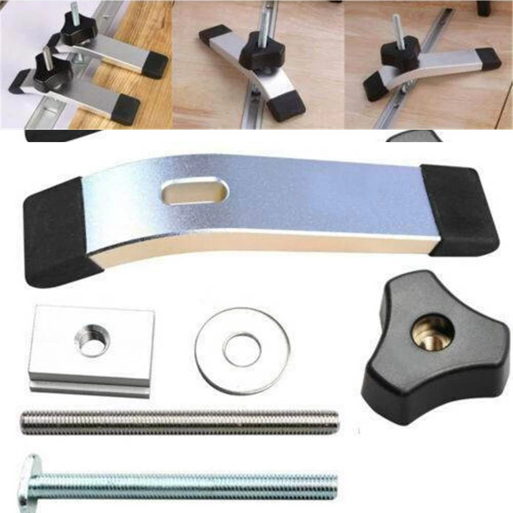 

Woodworking Router Table T Track Metal Quick Acting Hold Down Clamp Set for T-Slot T-Track Woodworking Clamps Hand Slide Block
