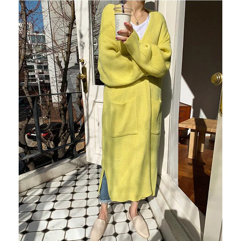 

Кардиган женский, Осень-зима 2020, однотонный, с карманами, CL498