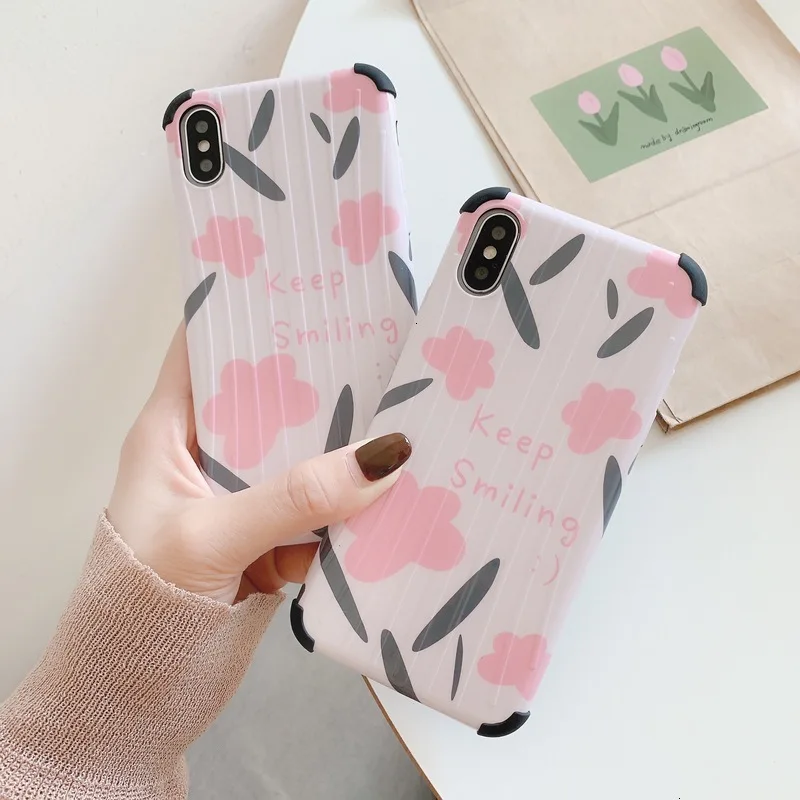 Свежий чехол для телефона со смайликами и цветами iPhone11 X XS XR XSMax 8 7 6S PluS
