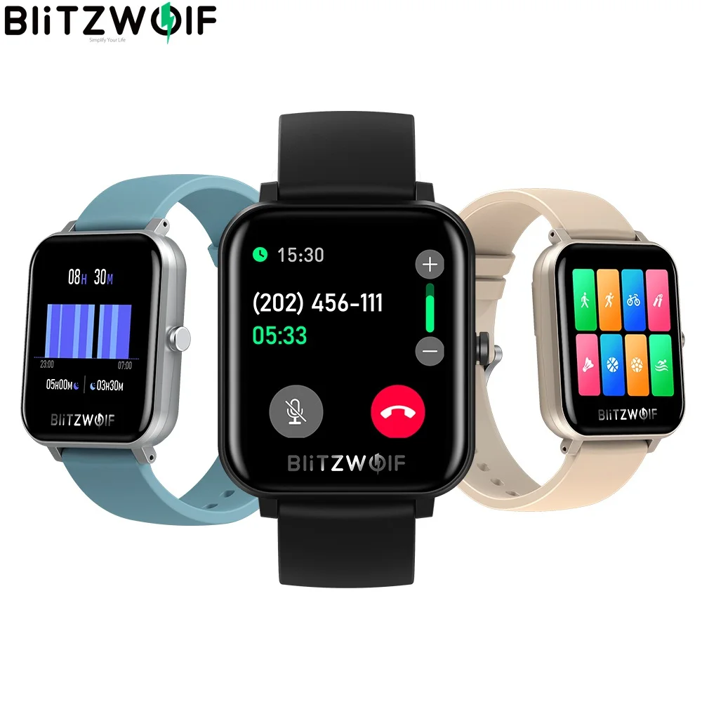 

[bluetooth-compatible Call] BlitzWolf BW-GTC SmartWatch Heart Rate Monitor Watch Faces Weather Display Music Control For Men