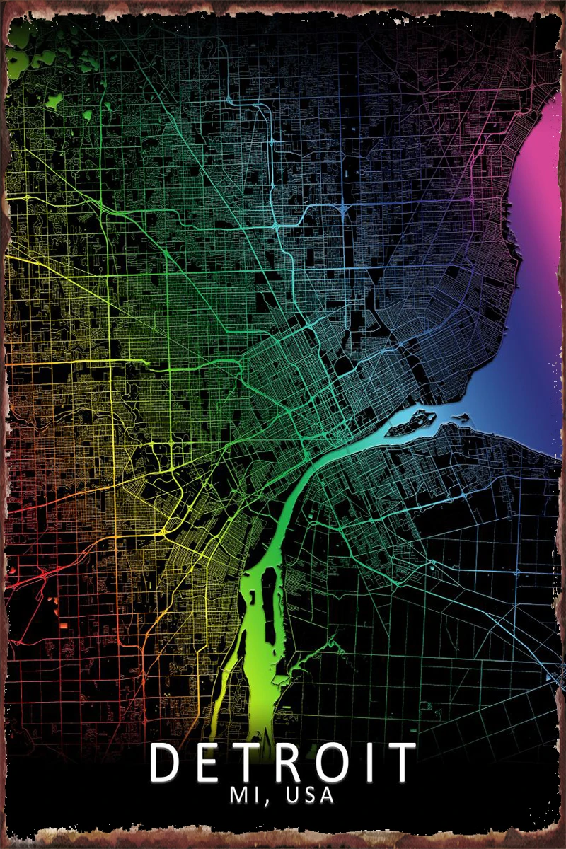 Карта города Германии в стиле метал жестяная вывеска Оловянная табличка декор