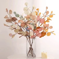 artificial eucalyptus flowers plants leaves long plastic pole silk fake plants wall decorative for home wedding shooting prop