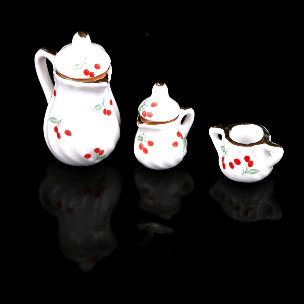3pcs/lot Miniature Dining Ware Cute Dollhouse Porcelain Tea Set Dish Cup Kitchen Toys | Игрушки и хобби
