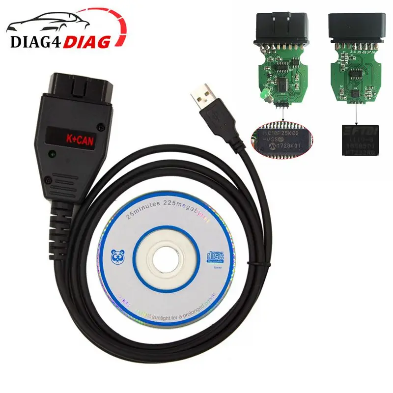 Для VAG K + CAN Commander 1 4 PCB PIC18F25K80 FTDI FT232RQ чип через K-Line Диагностический кабель для