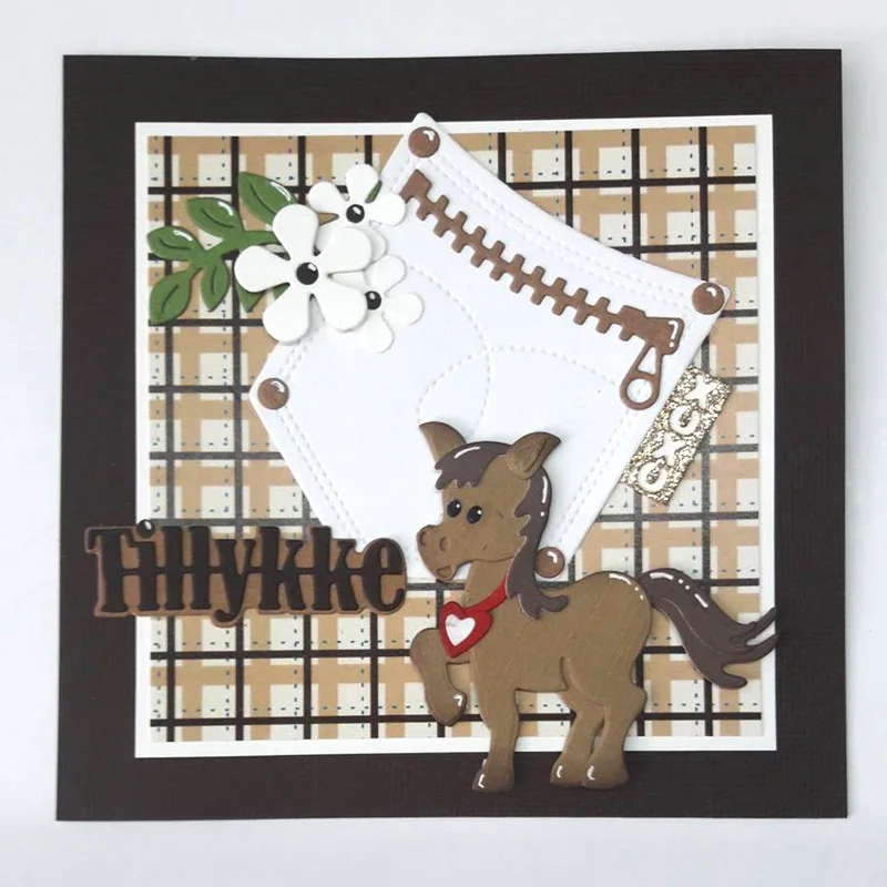 

Horse Metal Cutting Dies Scrapbooking Photo Album DIY Stencil Embossing Craft Template Blade Punch Knife Mould Decorative