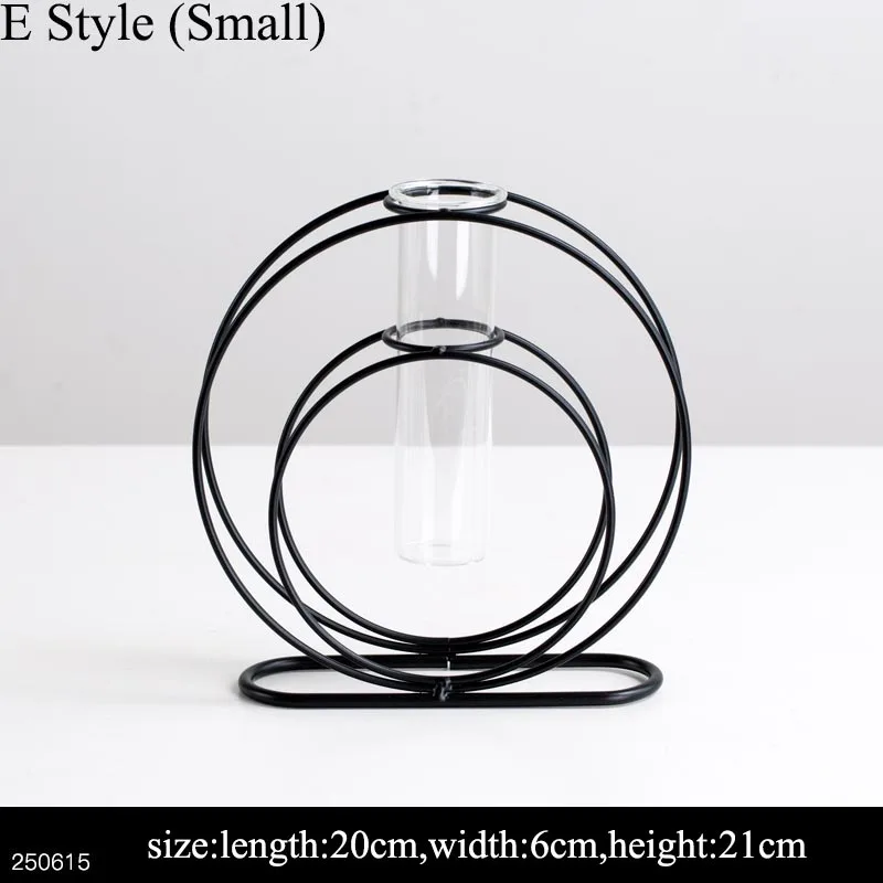E Style (Small) Ins скандинавские золотистые железные художественные прозрачные стеклянные пробирки гидропоники цветочный горшок гостиная офисная ваза зеленые растения плантатор креативный - Цвет: E Style (Small)