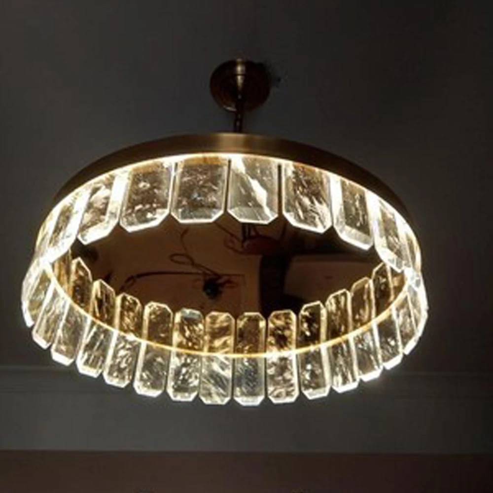 Современный золото хрустальная люстра освещение светодиодные плафоны освещения