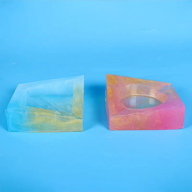 

Square Bevel Ashtray Resin Mold Square Round Storage Tray Silicone Mold DIY Crystal Epoxy Resin Mould Home Decoration