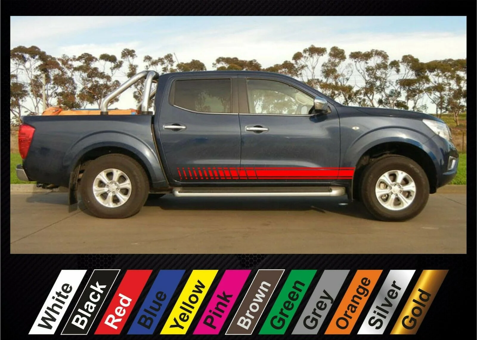

For x2 stickers Nissan Navara graphics side stripe decal sticker #1