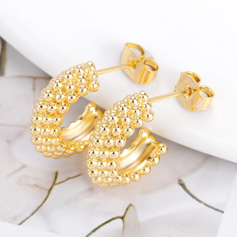 

Golden Ball Geometric Stud Earrings for Women Teen Girl Bohemian Party Stud Earrings Wedding Birthday Couple Gift Jewelr