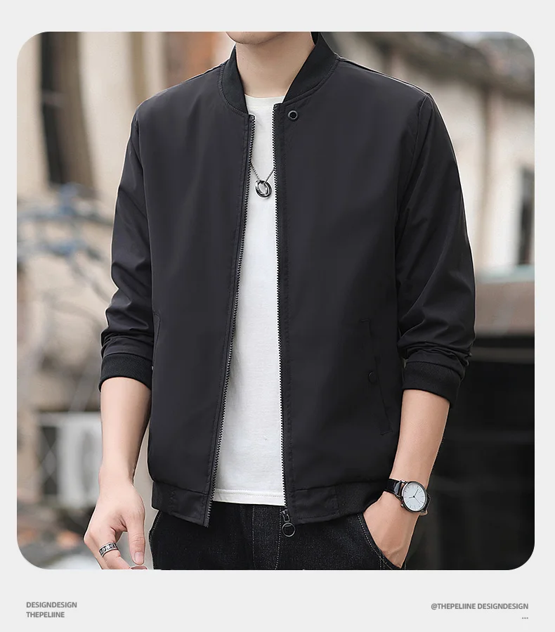 

Mens Baseball Jacket Stand Collar Casual Fashion Bomber Jackets Men Windbreaker 2021 New Autumn Slim Fit Outerwear Coats 5XL